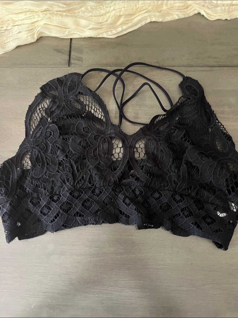 SHEIN Black Lace Strappy Bralette Camisole